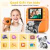 Instant Print Camera for Kids, Christmas Birthday Gifts for Girls Boys, 1080P Instant Digital Print Cameras for Toddler,Portable Toy for 4 5 6 7 8 9 10 Year Old Girl with 32GB SD CardOrange view 2