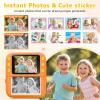 Instant Print Camera for Kids, Christmas Birthday Gifts for Girls Boys, 1080P Instant Digital Print Cameras for Toddler,Portable Toy for 4 5 6 7 8 9 10 Year Old Girl with 32GB SD CardOrange view 3