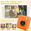Instant Print Camera for Kids, Christmas Birthday Gifts for Girls Boys, 1080P Instant Digital Print Cameras for Toddler,Portable Toy for 4 5 6 7 8 9 10 Year Old Girl with 32GB SD CardOrange view 4