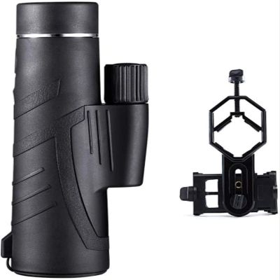 10x42 High Definition Monocular Telescope with BAK4 Prism and ED Glass - Includes Smartphone Adapter for Adults Bird Watching