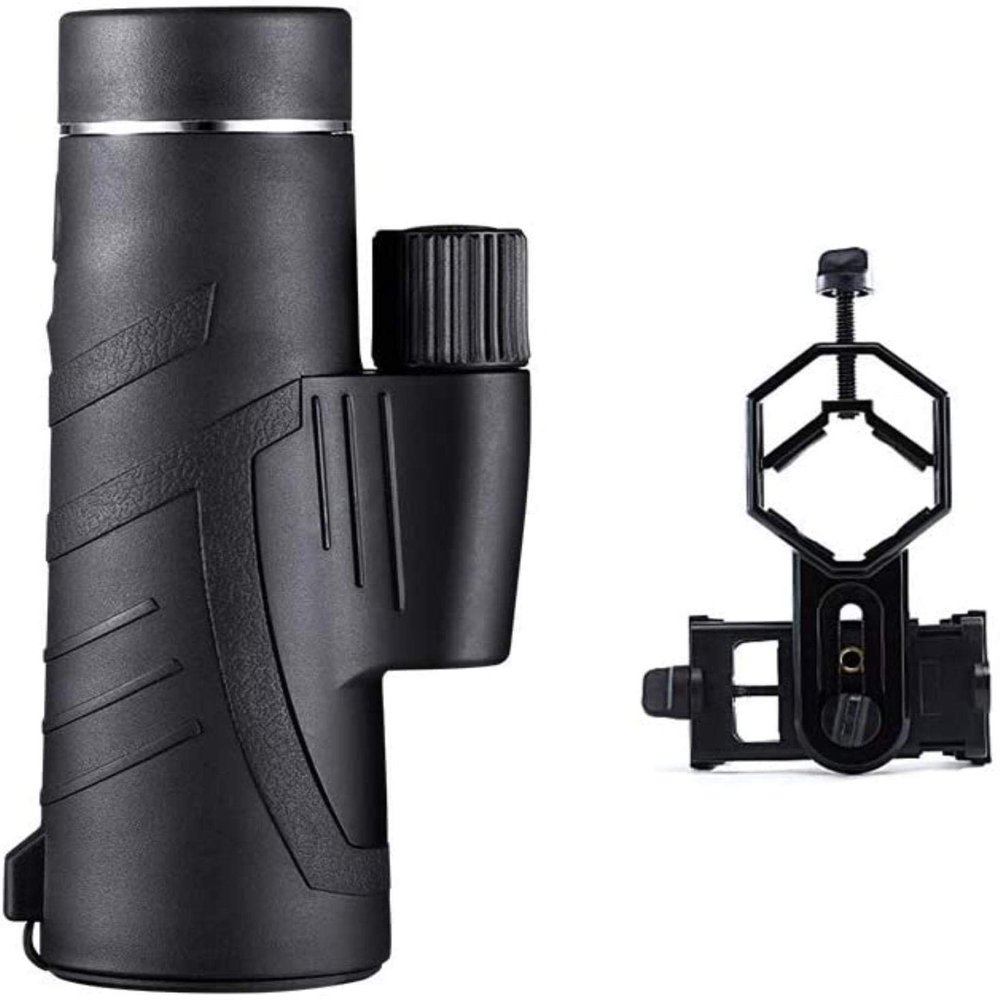 10x42 High Definition Monocular Telescope with BAK4 Prism and ED Glass - Includes Smartphone Adapter for Adults Bird Watching