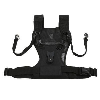 Asixxsix Dual Camera Strap, Premium Nylon Breathable Dual Camera Harness with Secure Locking System for DSLR SLR