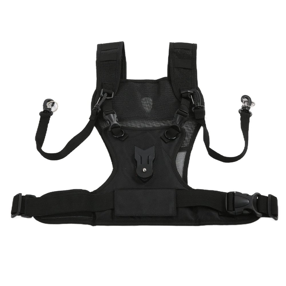 Asixxsix Dual Camera Strap, Premium Nylon Breathable Dual Camera Harness with Secure Locking System for DSLR SLR