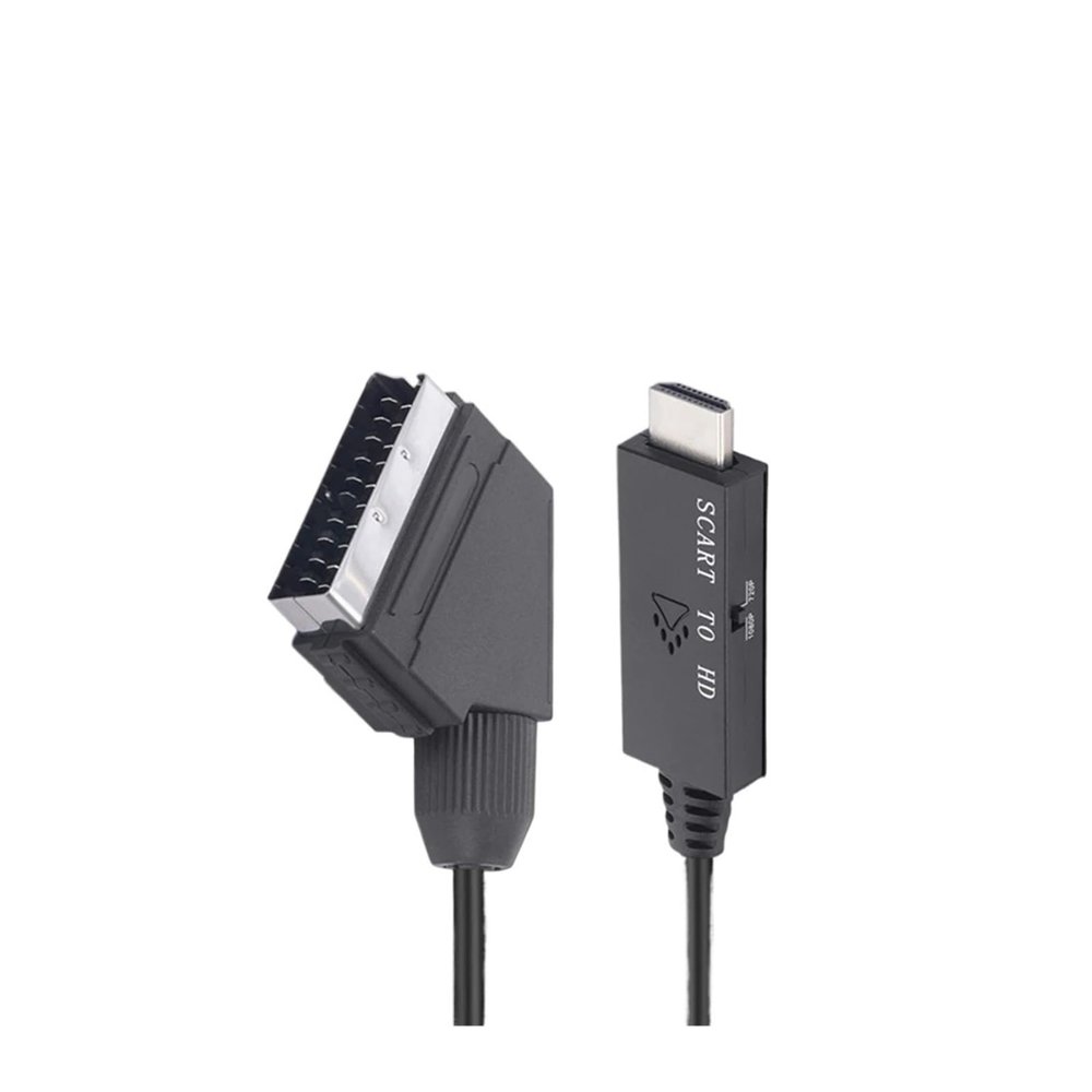 1M HD Converter Scart to HDMI-Compatible 1080P Video Audio Converter Adapter DC 5V Micro USB Cable Accessories for Set-top Box Display Conversion Line(SCART to HD 1M)