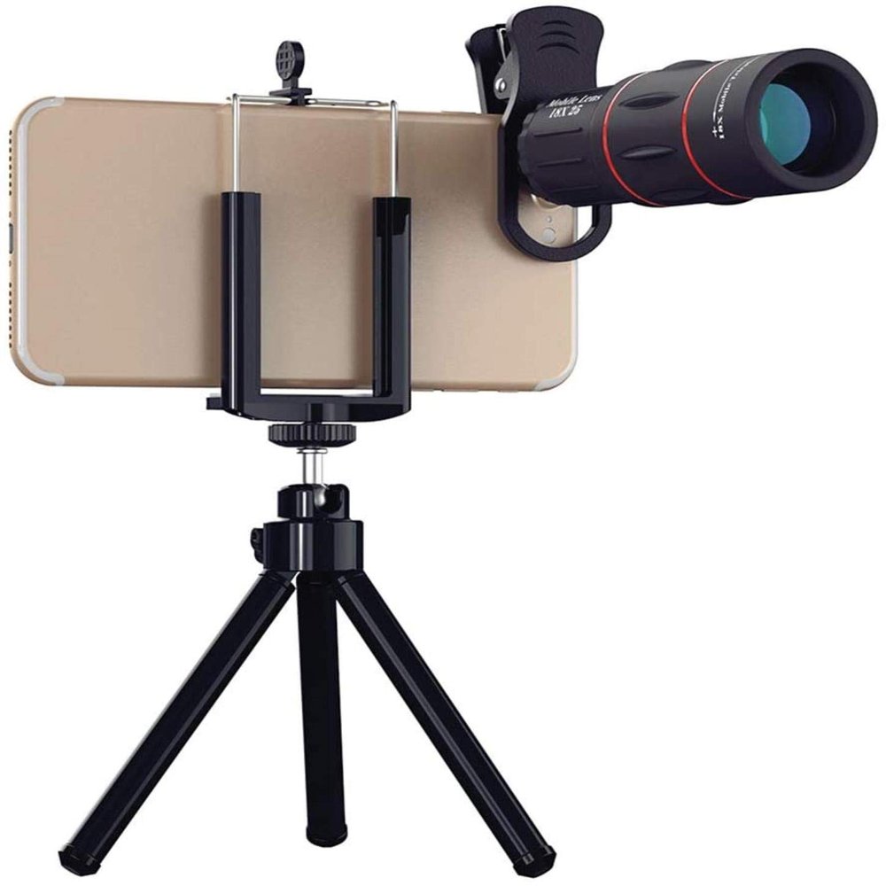 18X37 High Definition Telescope with Phone Clip and BAK4 Lens - Portable Binoculars for Bird Watching, Hiking, and Concerts