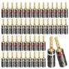 Speaker Banana Plugs Pure Copper Screw Locking 4MM Speaker Connectors 24K Gold Plated Amplifiers Banana Audio Jack(4 Pieces) view 1