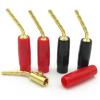 20/100Pcs 2mm Banana Red Black Curved Pin Connector Right Angle Banana Male Plugs Audio Speaker Wire Cable Connectors(20 Black) view 3