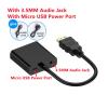 1080P HDMI-Compatible to VGA Adapter Cable with 3.5mm Audio Jack USB Power Port Converter for PC Laptop PS4/3 Projector TV Box Display Conversion Line(with Audio USB Power) view 3