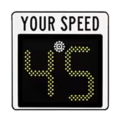 Speed Display Radar Traffic Sign, Solar Radar Feedback Sign Flashing LED Speed Detector for Road Safety, with Accessories(A)