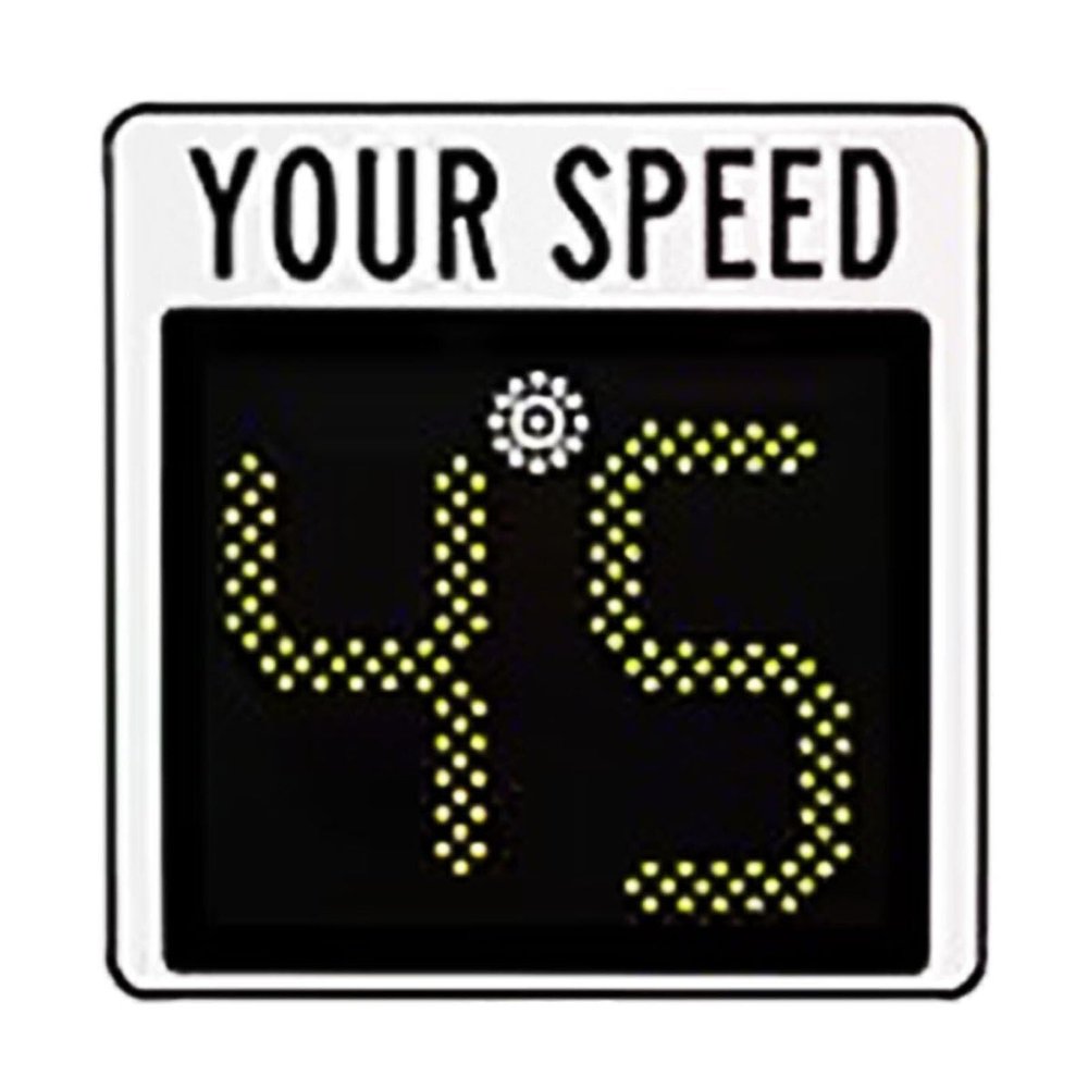 Speed Display Radar Traffic Sign, Solar Radar Feedback Sign Flashing LED Speed Detector for Road Safety, with Accessories(A)