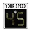 Speed Display Radar Traffic Sign, Solar Radar Feedback Sign Flashing LED Speed Detector for Road Safety, with Accessories(A) view 1