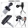 12x50 HD Monocular Telescope - 12x Magnification Zoom Lens with Smartphone Holder and Stand view 4