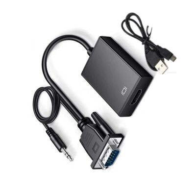 1080P VGA to HDMI Converter Adapter with USB Power & 3.5mm Audio - Male to Female for PC Laptop TV Projector Computer Display Display Conversion Line