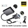 1080P VGA to HDMI Converter Adapter with USB Power & 3.5mm Audio - Male to Female for PC Laptop TV Projector Computer Display Display Conversion Line view 2