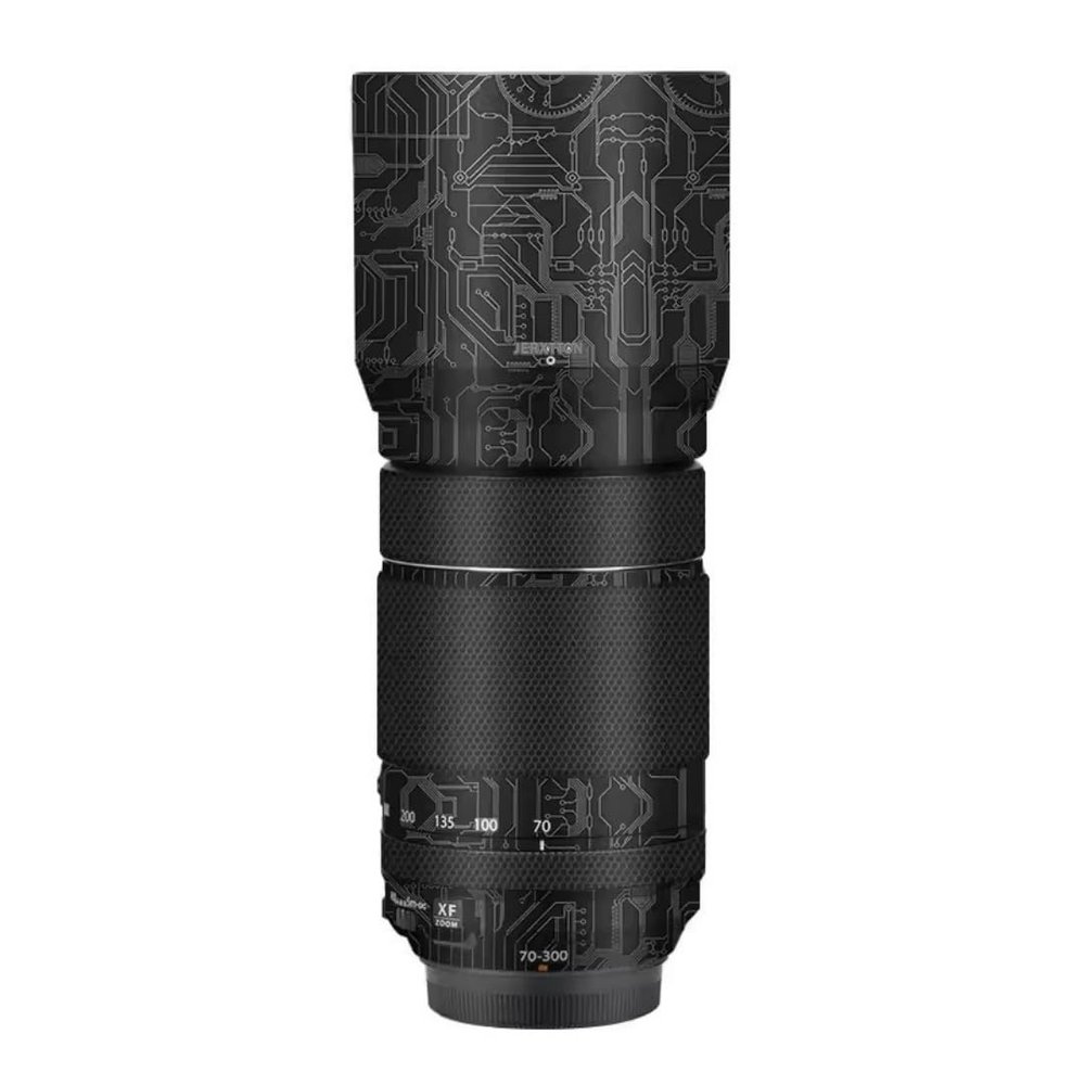 JERXTTON XF 70-300 Anti-Scratch Camera Lens Skin Vinyl Sticker for Fujifilm XF 70-300mm F4-5.6 Coat Protective Film Decals (Circuit Titanium)