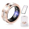 JIANVNUI Smart Ring for Women & Men - Health & Fitness Tracker with Heart Rate, Blood Oxygen, Sleep Monitoring, 128 Sports Modes, IP68 Waterproof, Gesture Control, No Subscription Fees (9#) view 1
