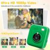 Instant Print Camera for Kids, Christmas Birthday Gifts for Girls Boys, 1080P Instant Digital Print Cameras for Toddler,Portable Toy for 4 5 6 7 8 9 10 Year Old Girl with 32GB SD CardGreen view 4