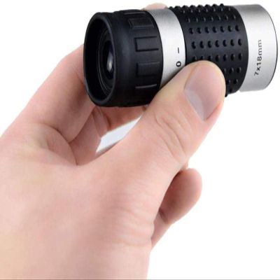 7x18 High Power Portable Binoculars - Plastic Outdoor Monocular Telescope for Black Sports Travel
