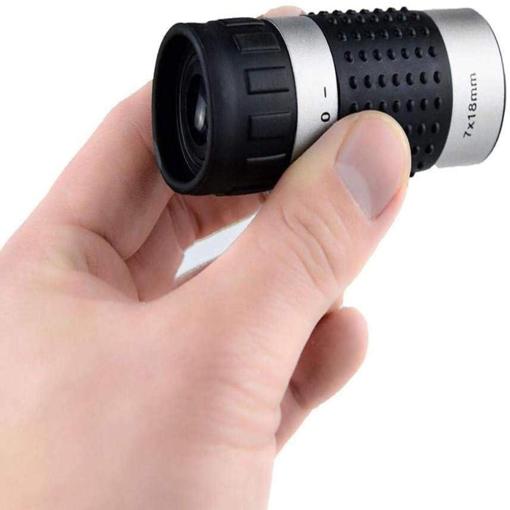 7x18 High Power Portable Binoculars - Plastic Outdoor Monocular Telescope for Black Sports Travel