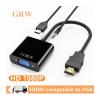 1080P HDMI-Compatible to VGA Adapter Cable with 3.5mm Audio Jack USB Power Port Converter for PC Laptop PS4/3 Projector TV Box Display Conversion Line(No Audio No Power) view 3