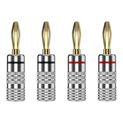 4PCS 4MM Gold Plated Speaker Banana Connector Audio Amplifier Speaker Terminal 12002