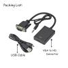 1080P HD VGA to HD with 3.5mm Audio Cable Vga to Hd Adapter for PCProjector Ps4 Laptop to HDTV Video Audio Converter Display Conversion Line view 4