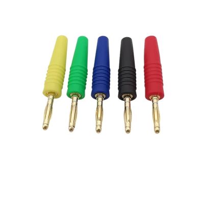 4Pcs/lot Small 2mm Banana Male Connector Gold Plated Soldering Type 2mm Bananas Test Leads Speaker Plugs Socket Adapter(Green)