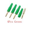 4Pcs/lot Small 2mm Banana Male Connector Gold Plated Soldering Type 2mm Bananas Test Leads Speaker Plugs Socket Adapter(Green) view 2