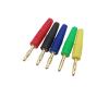 4Pcs/lot Small 2mm Banana Male Connector Gold Plated Soldering Type 2mm Bananas Test Leads Speaker Plugs Socket Adapter(Green) view 4
