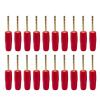 20/100Pcs 2mm Pin Copper Gold-Plated Banana Adapter Straight Pin Banana Terminals Plugs Speaker Wiring Connector(20 Red) view 2