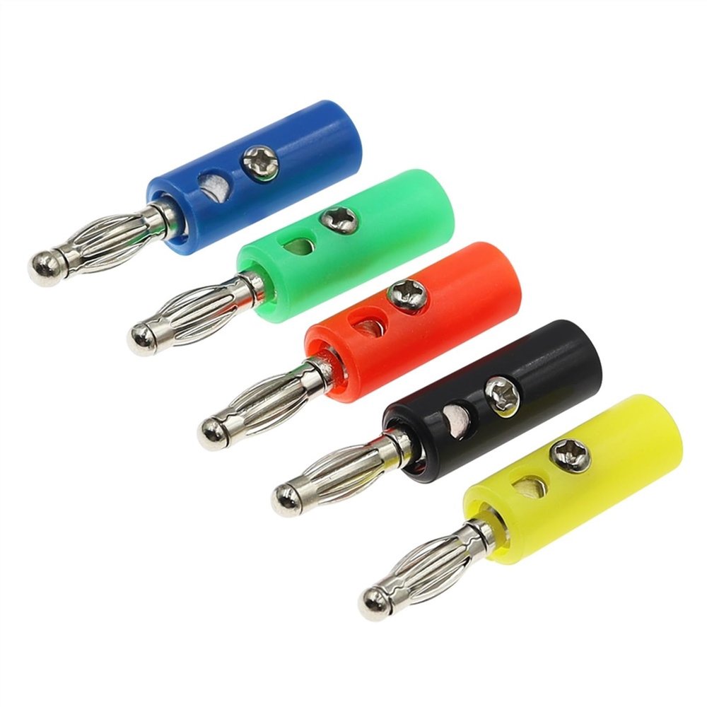100PCS Banana 4mm Audio Speaker Wire Cable Screw Type Banana Connector(Lantern Plug,Yellow)