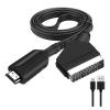 1080P HD HDMI to SCART Video Audio Upscale Converter Adapter Cable with USB Cable for HDTV Sky Box STB DVD Display Conversion Line view 2
