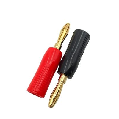 10Pcs 4mm Banana Plugs Gold Plated Non Slip Shell Musical Speaker Cable Wire Pin Banana Connectors(10 Black)