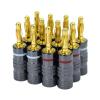 4mm Audio Jack Banana Plugs for Speaker Wire 24K Gold Plated Banana Adapter Cable Connector Clips 4 8 12 24Pack(4pcs) view 1