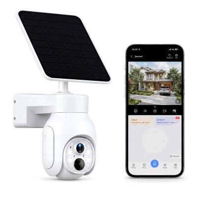 Camcamp Outside Camera for Home Security, Solar Powered, 355 Pan Tilt