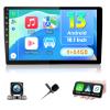 10.1 Inch Android Car Radio Double Din Wireless Apple Carplay Android Auto, Touchscreen Android 13 Car Stereo Bluetooth, HiFi, FM, GPS, WiFi, Split Screen, SWC, Mic, Backup Camera view 1