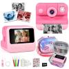 Elecoutek Kids Instant Print Camera with Carrying Bag, 1080P HD Girl Camera with 4 Print Paper Rolls, Color Pens & 32GB Card, Christmas Birthday Gifts Kids Girl Toys for 3-12 Years Old (Pink) view 1