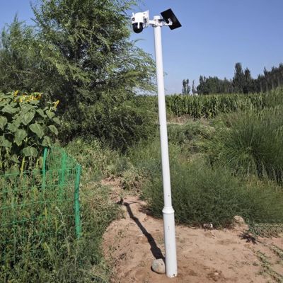 CHZDPP Security Camera Pole with Mounting Arms & Lightning Rod, Easy to Install Camera Bracket for Outdoor, for Construction Sites/Farms/Tourist Attractions(197in/500cm)