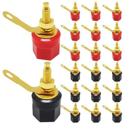 20pcs Gold Plated Amplifier Speaker Binding Post 4mm Banana Speaker Terminal Binding Post for Connector(20 Red)