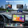 9.3" Carplay Screen for Car with Backup Camera, 2.5K Wireless Display, Android Auto Compatible, Portable Dash Cam, Touch Monitor, GPS Navigation, Bluetooth FM Transmitter, Universal Mount, Gifts view 2