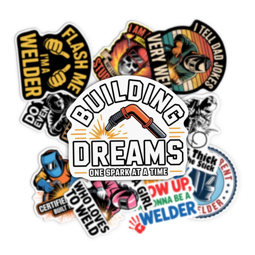(10PCS) Do You Even Weld Bro Sticker Blue Collar Engineer Welder Welding Hardhat Welder Sticker Waterproof Die-Cut Vinyl Sticker for Laptop Water Bottle Phone Case Decal Stuff Birthday Gift