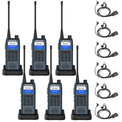 Retevis MateTalk C3 GMRS Two-Way Radios with Text Messaging,Long Range Walkie Talkies with Job Ticket System,Vibration Alert,Group Call,2200mAH,2 Way Radios with Earpiece for Hotel(6 Pack)