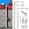 8.2ft Tall Security Camera Pole Outdoor, Universal Surveillance Camera Post Stand with 4 Brackets, Backyard Walkway Industrial Commercial Home Use (High 2.5m/8.2ft) view 1