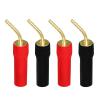 4pcs Gold Plated Speaker Plugs Lock Screw Audio PIN Connector for Speaker Wire 4MM Banana Speaker Connector(Bent Needle) view 2