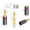 4mm Pure Copper Gold Plated Banana Connector with Screw Lock Speaker Cable Wire Pin Banana Connectors(2 Pcs,Bend Pin) view 3