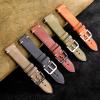 Genuine Leather Watchband For Omega Vintage Suede Cowhide Pin Buckle Watch Strap(Brown s1,22mm) view 3