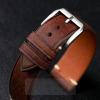 Genuine Leather Watchband For Omega Vintage Suede Cowhide Pin Buckle Watch Strap(Brown s1,22mm) view 4