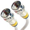 PHATSAT USA Built Coaxial Cable, Enhanced RG6 Radial Armor 360 Male to Male Connector, White 90 feet view 1