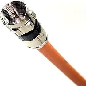 PHATSAT Professionally Assembled in USA Coaxial Wire, Underground RG6 Performance Plus, Orange, 130 ft