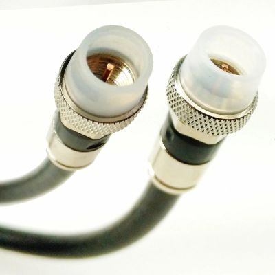 PHATSAT Made in USA Coaxial Cable, Quad-Shield RG6 Jumper Weather-Shield Connector, Black 9 feet